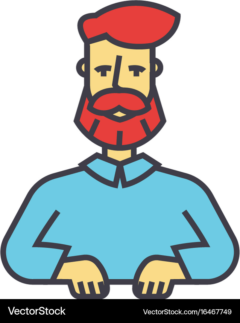 Bearded man beard boss manager Vector Image