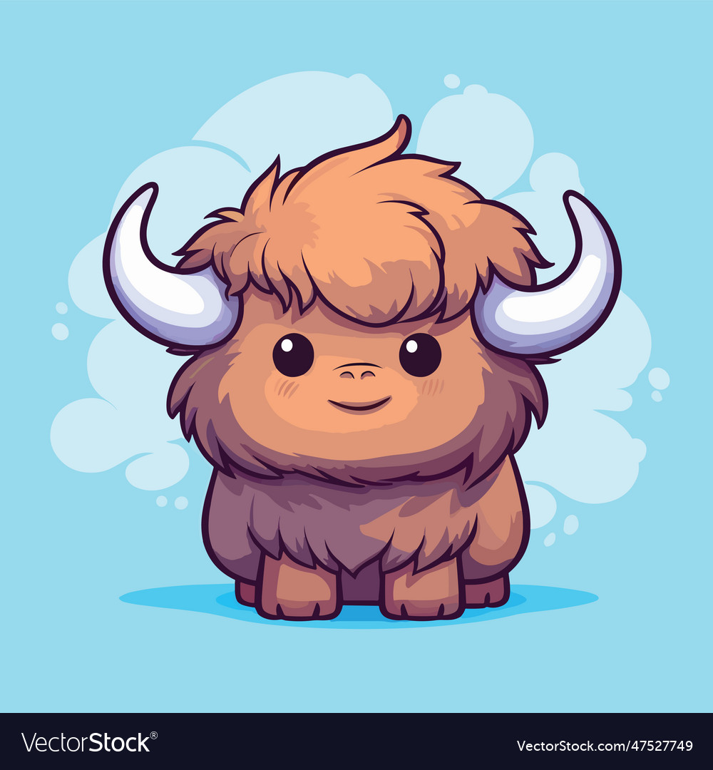 Buffalo character flat Royalty Free Vector Image