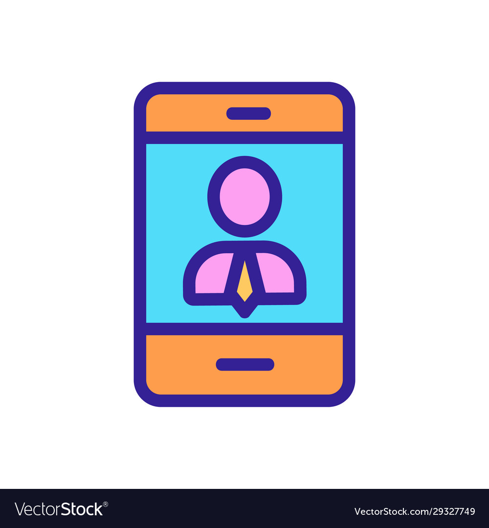 Businessman phone icon isolated contour