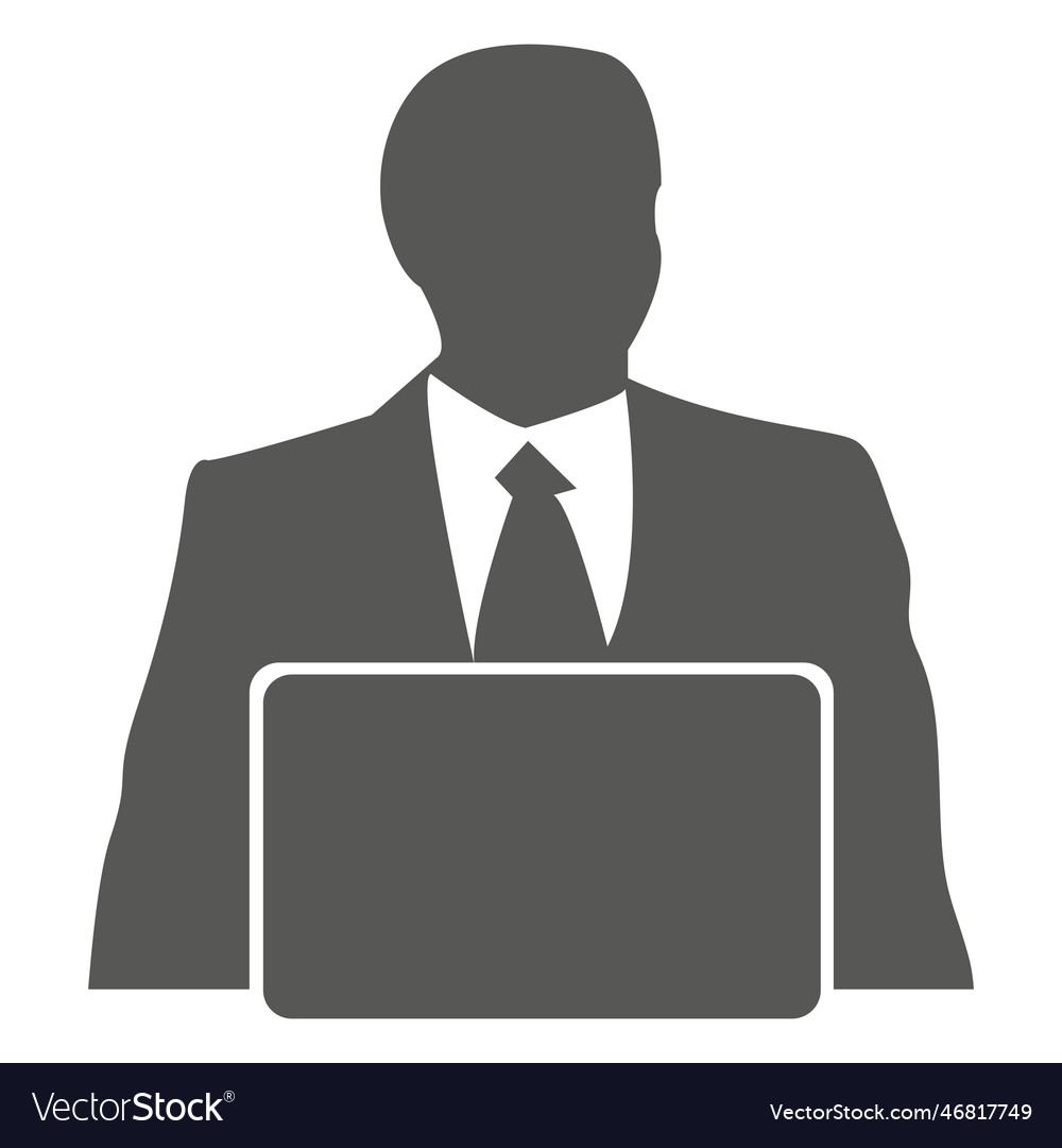 Businessman working laptop Royalty Free Vector Image