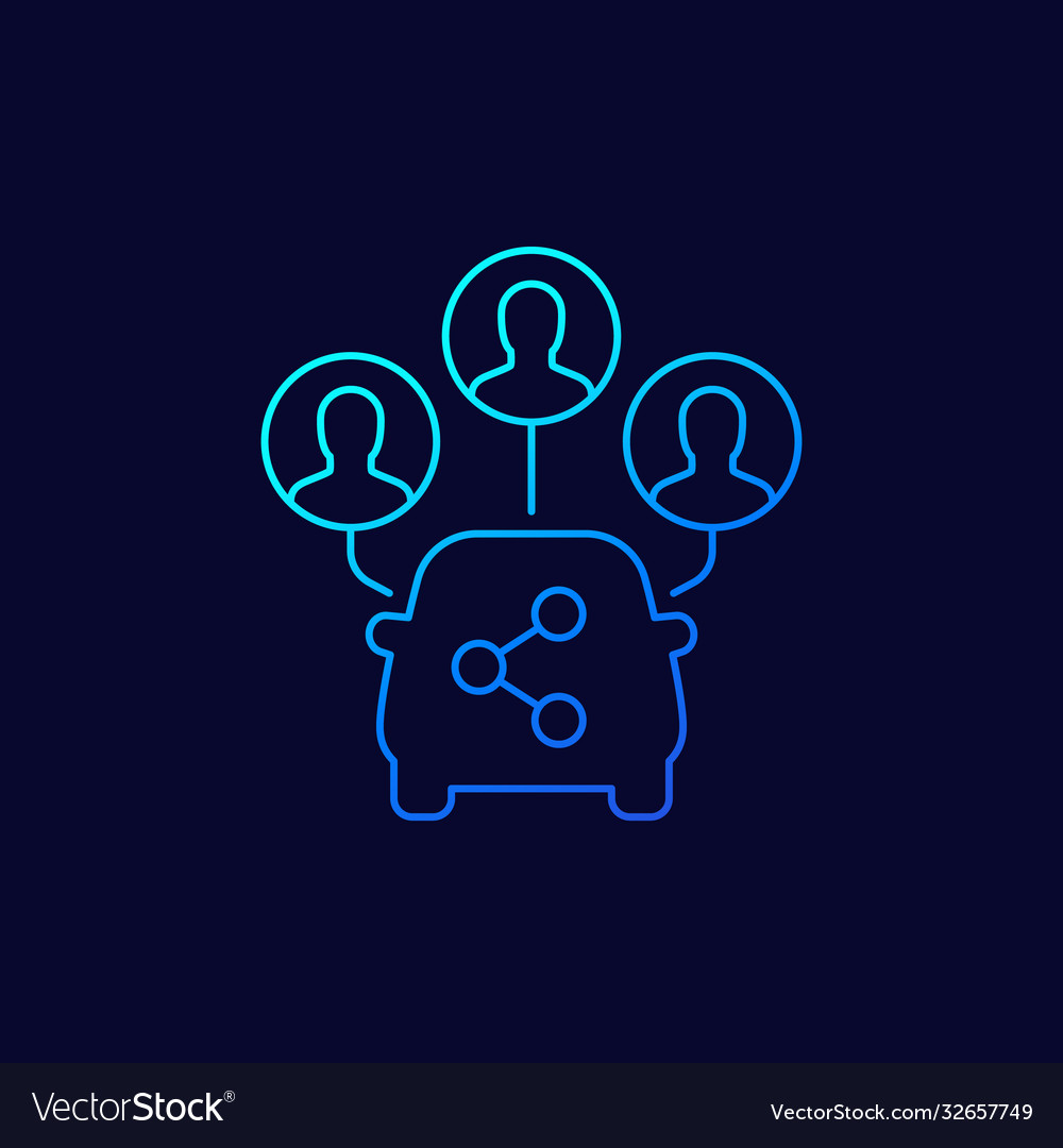 Carsharing icon linear design