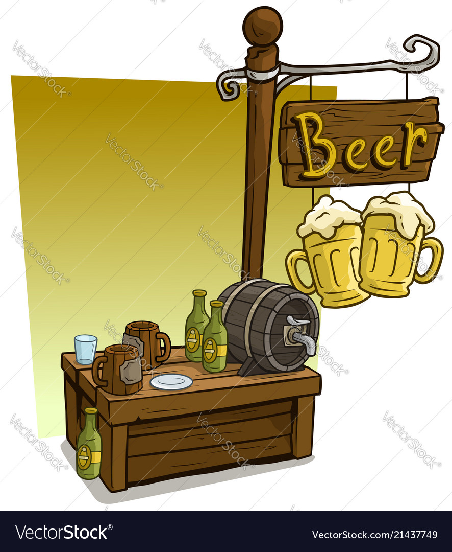 Cartoon Bier Stand Markt Boot