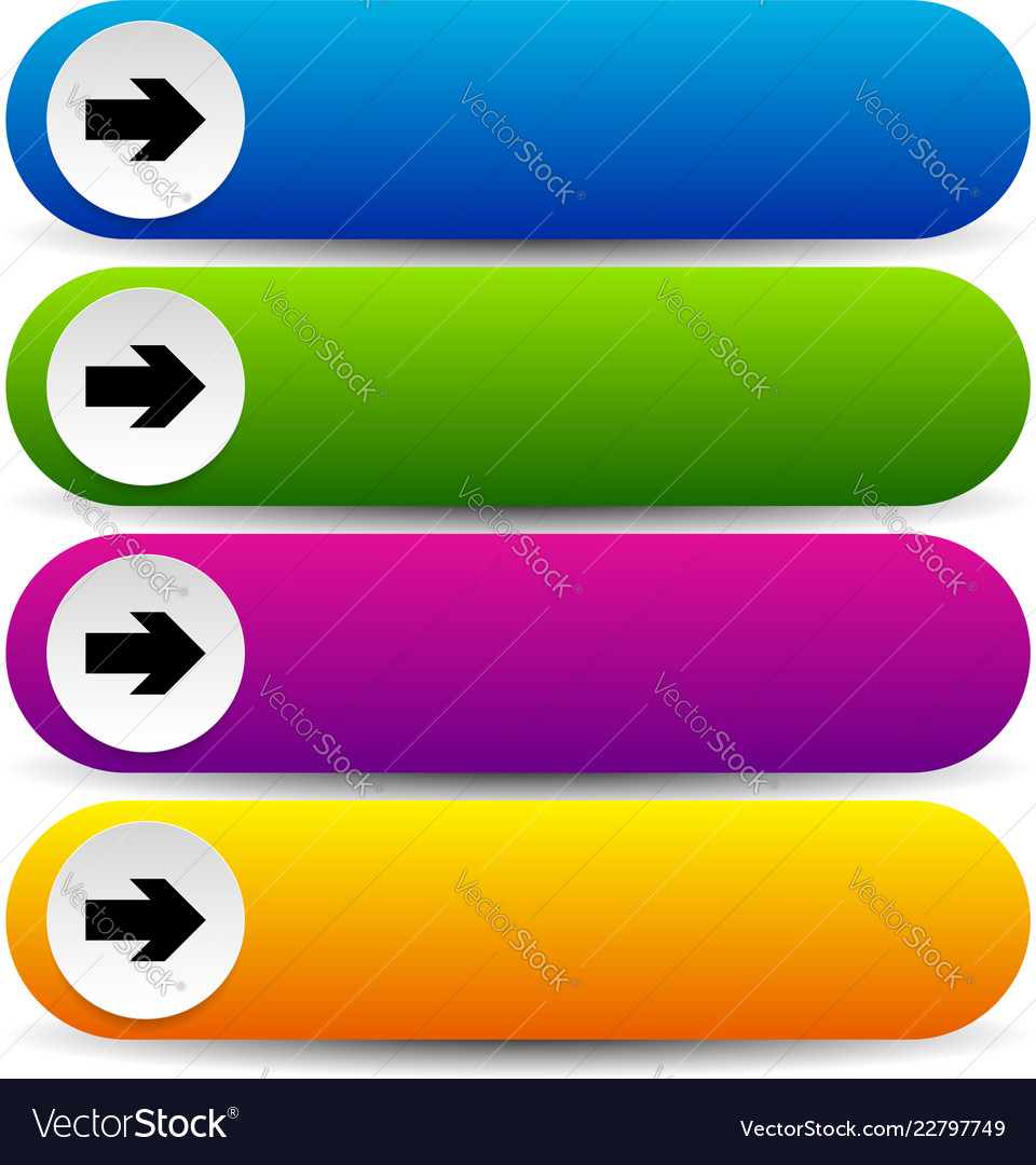 Colorful button templates with arrows