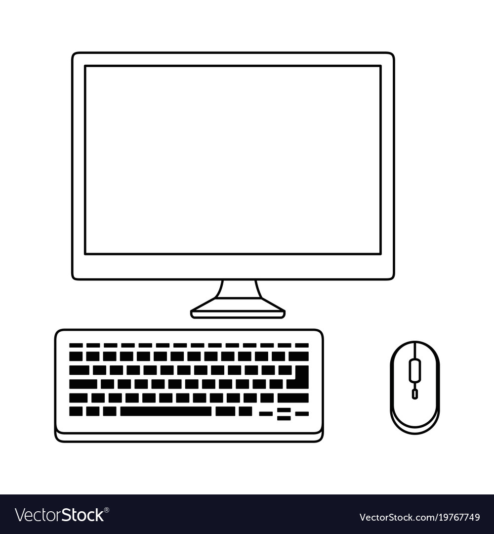 Desktop computer isolated icon