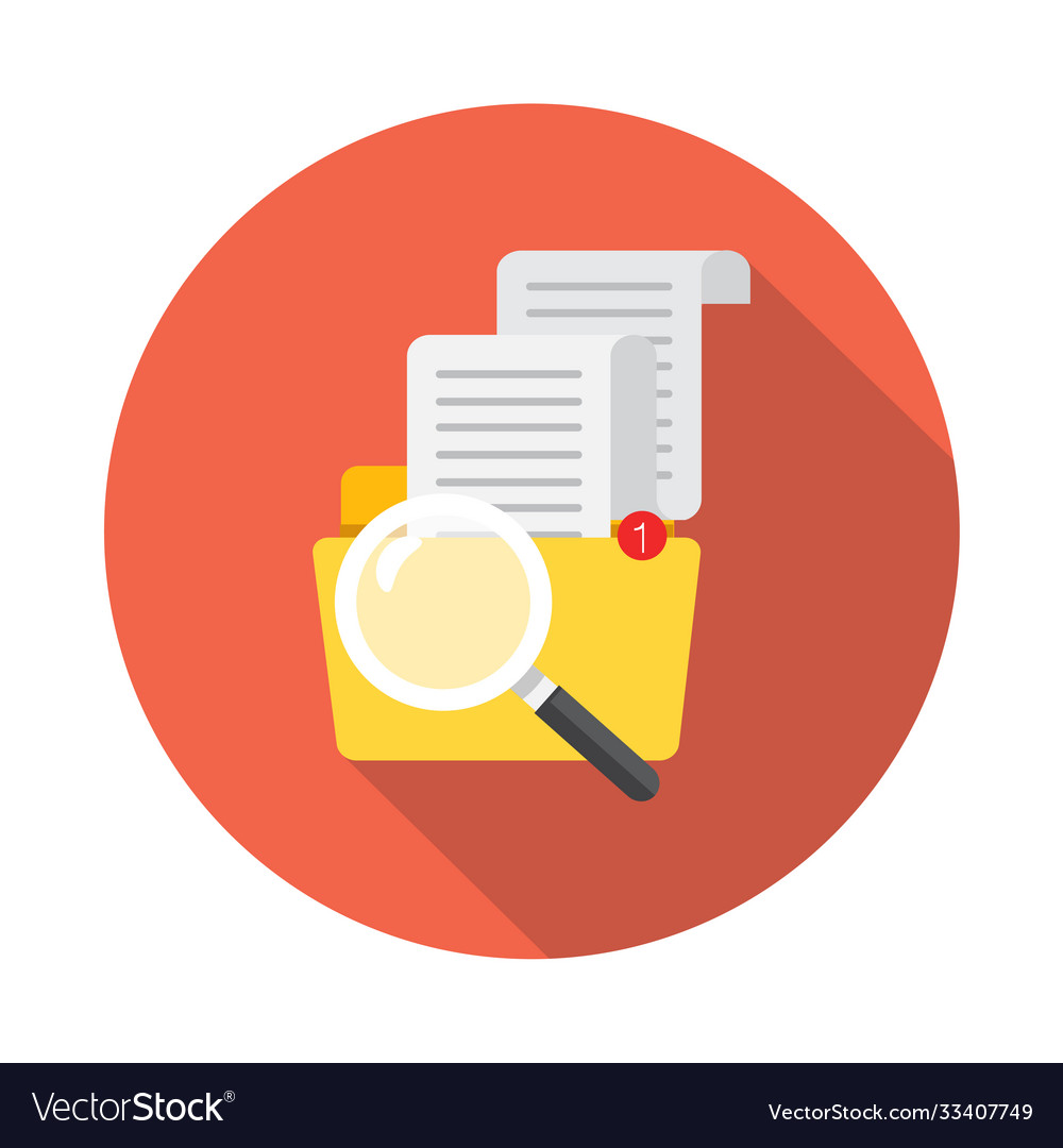 File folder directory and magnifying glass tick vector image File folder directory and magnifying glass tick