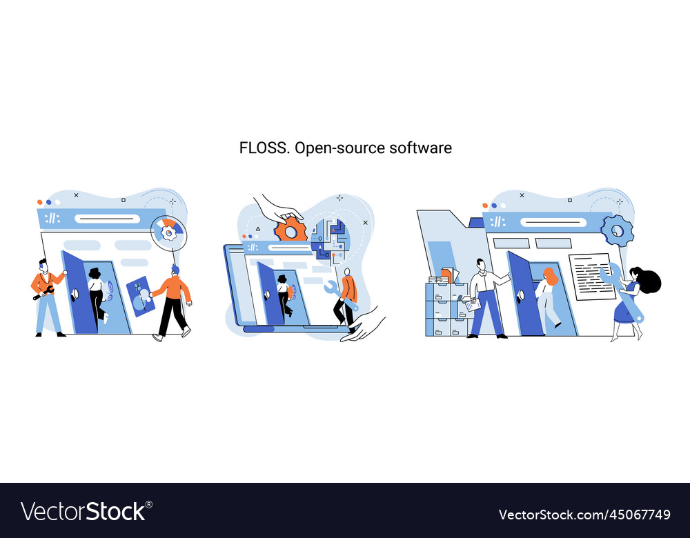 Floss open source software free product anyone vector image Floss open source software free product anyone