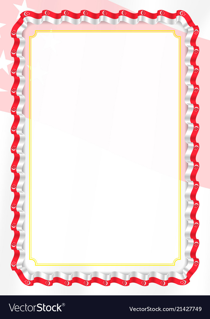 Frame And Border Of Ribbon With Singapore Flag Vector Image