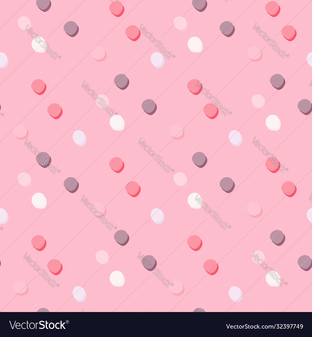 Geometric polka dot seamless pattern white rozy