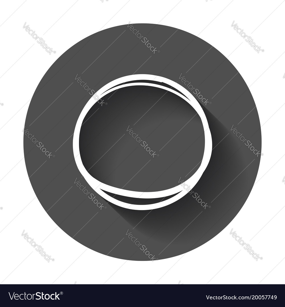 Hand drawn scribble circle element with long