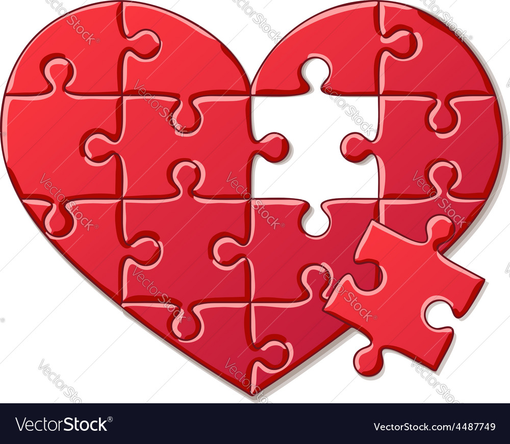 Heart puzzle isolated on white background Vector Image