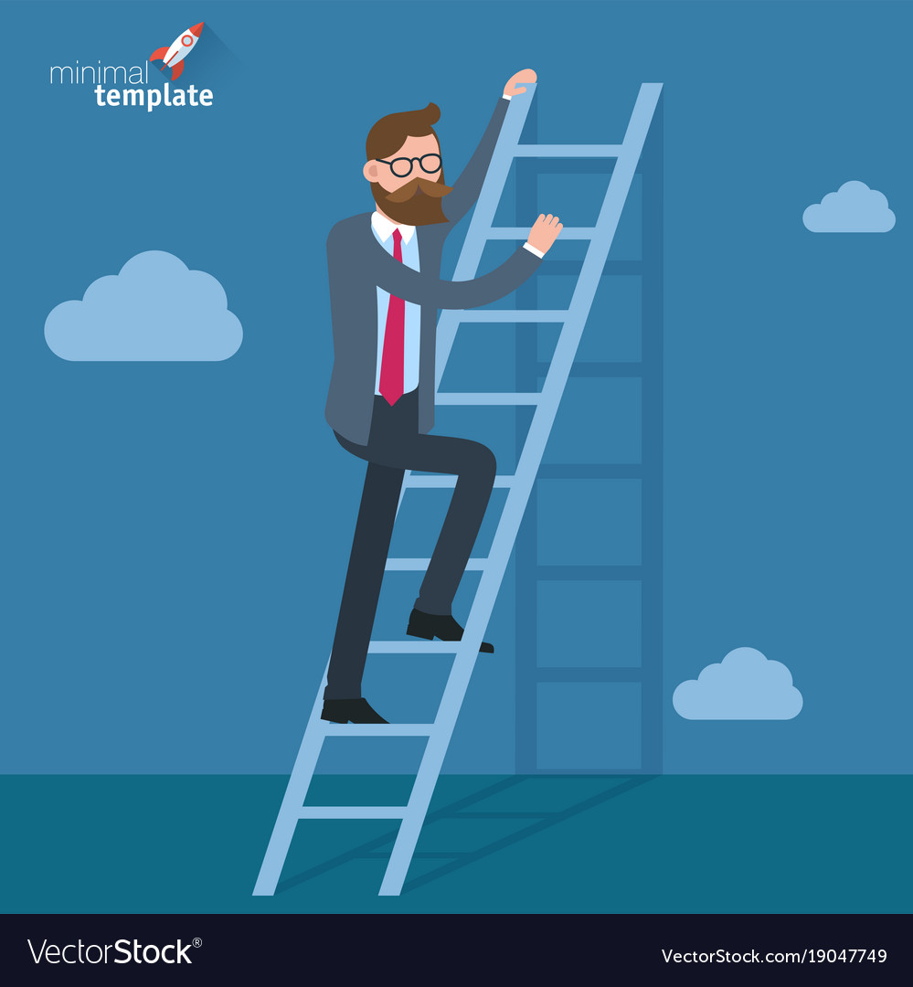 Ladders to clouds template Royalty Free Vector Image