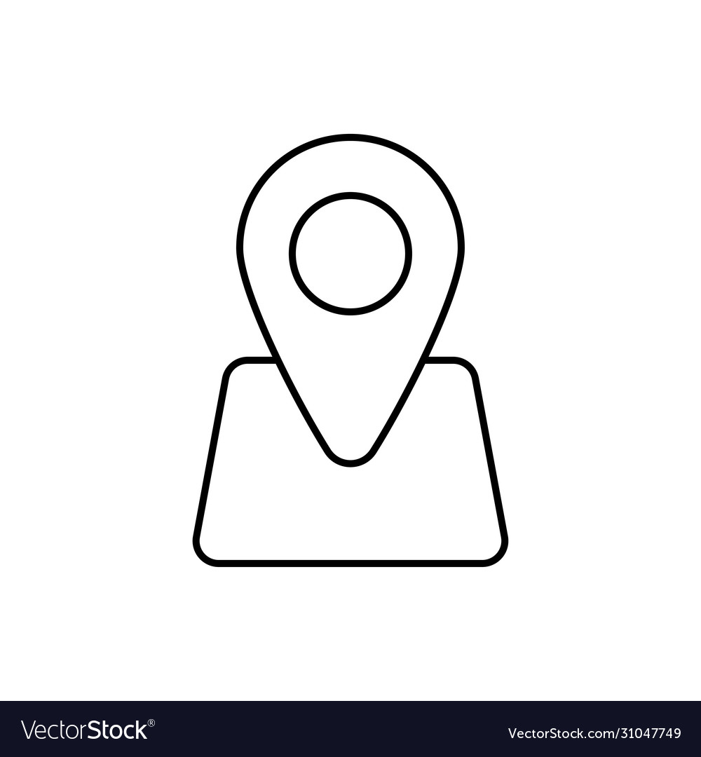 Linear pointer with map icon isolated element vector image Linear pointer with map icon isolated element