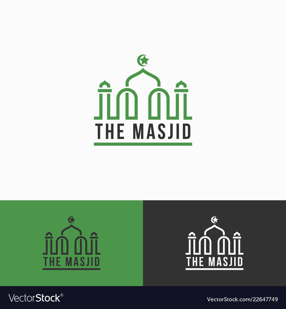 Masjid - islamic mosque logo template Royalty Free Vector