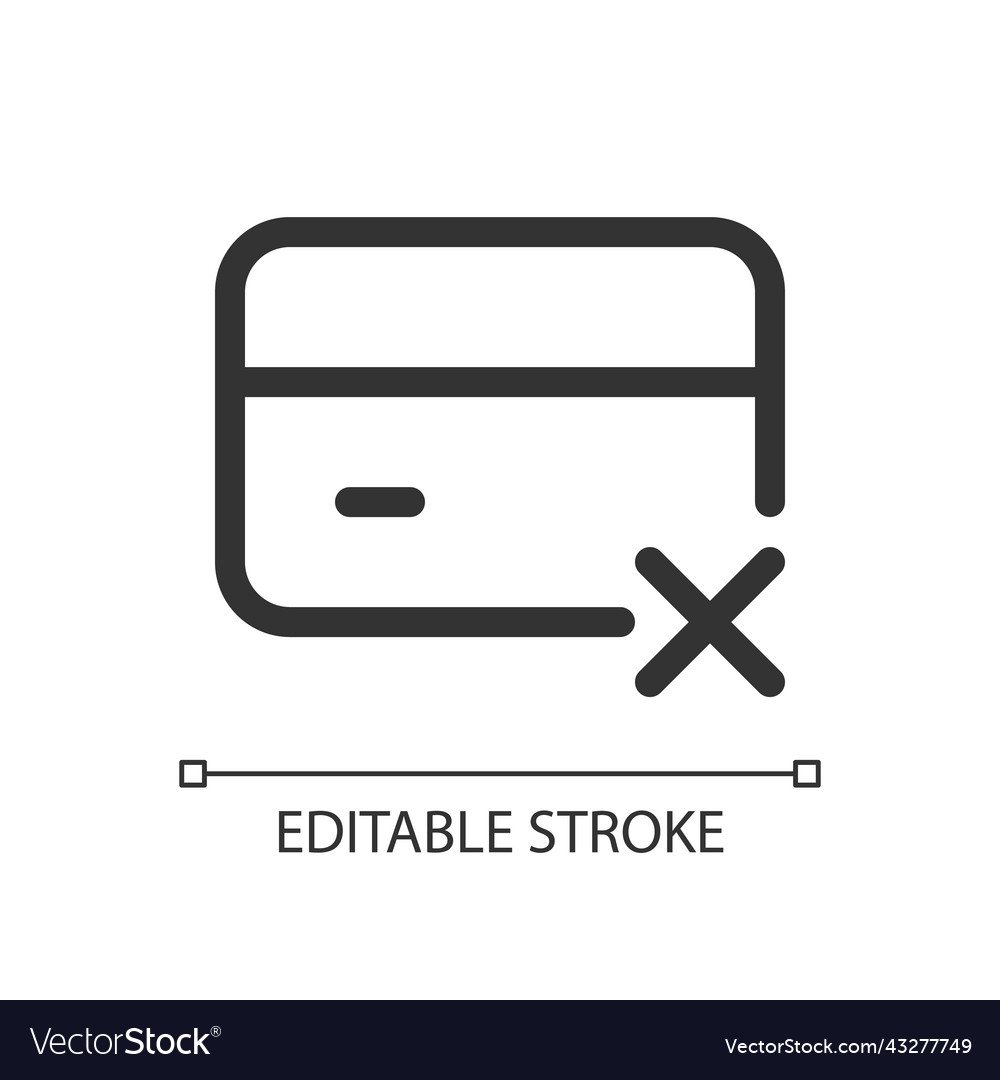 Payment card block pixel perfect linear ui icon Vector Image Payment card block pixel perfect linear ui icon