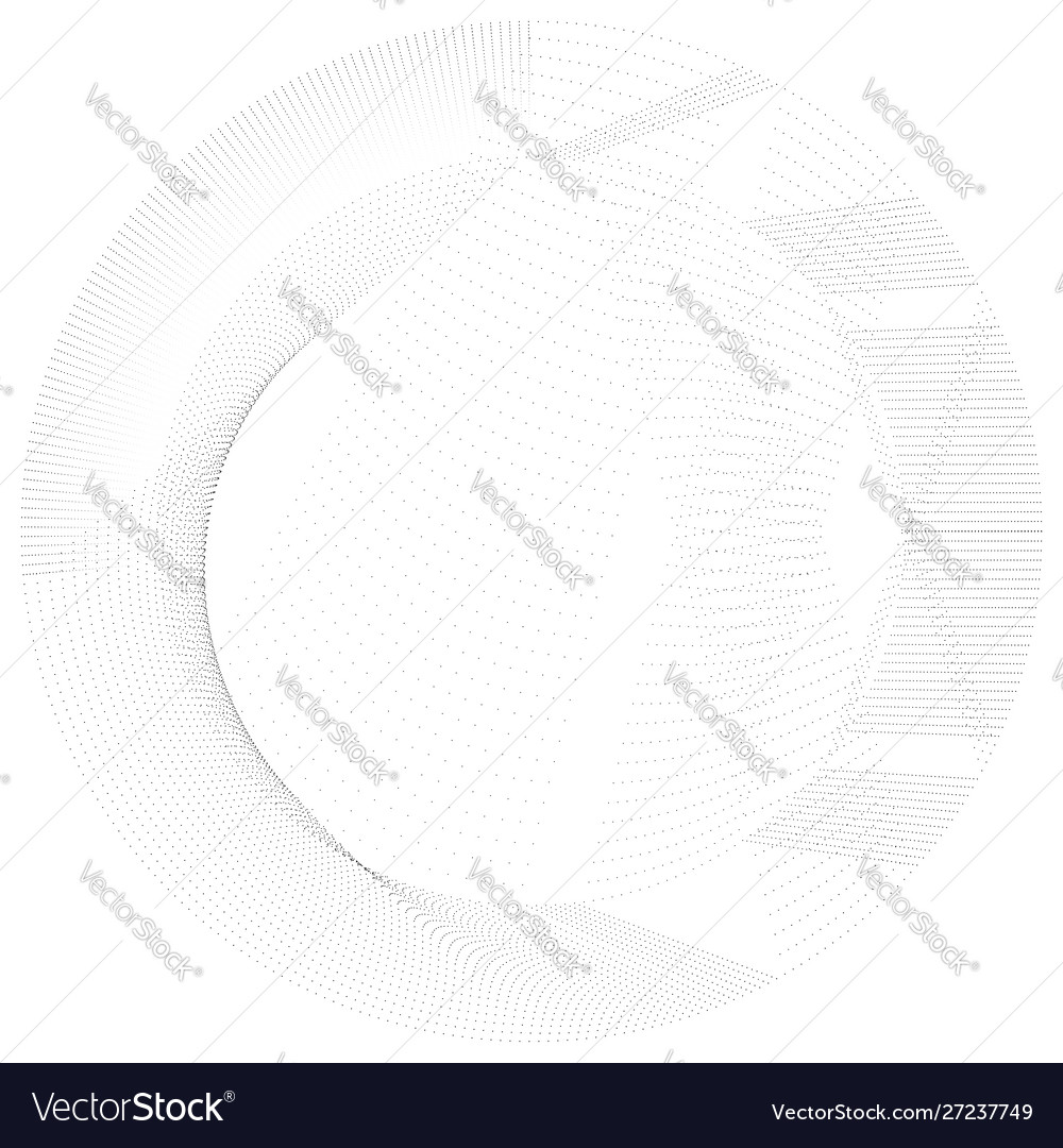 Radial element with random dots circles rings vector image Radial element with random dots circles rings