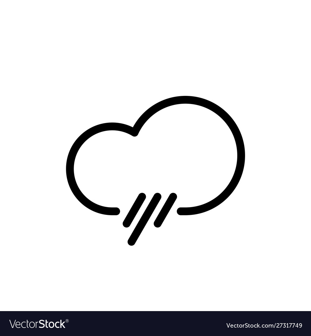 Rain cloud icon for simple flat style weather ui