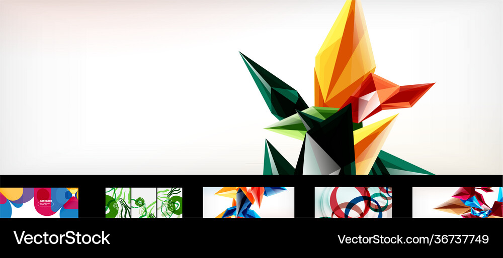 Set geometric abstract backgrounds Royalty Free Vector Image