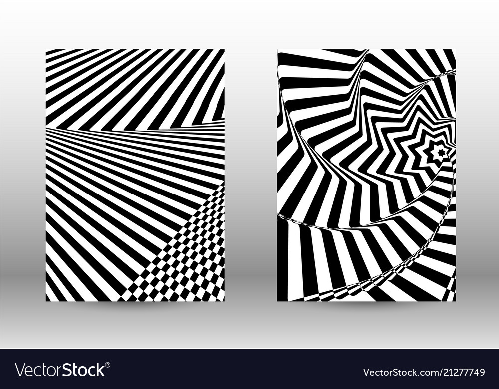 Set of abstract patterns with distorted lines Vector Image Set of abstract patterns with distorted lines