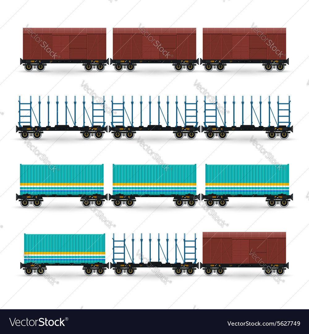 Set verschiedener Typen Güterwagen