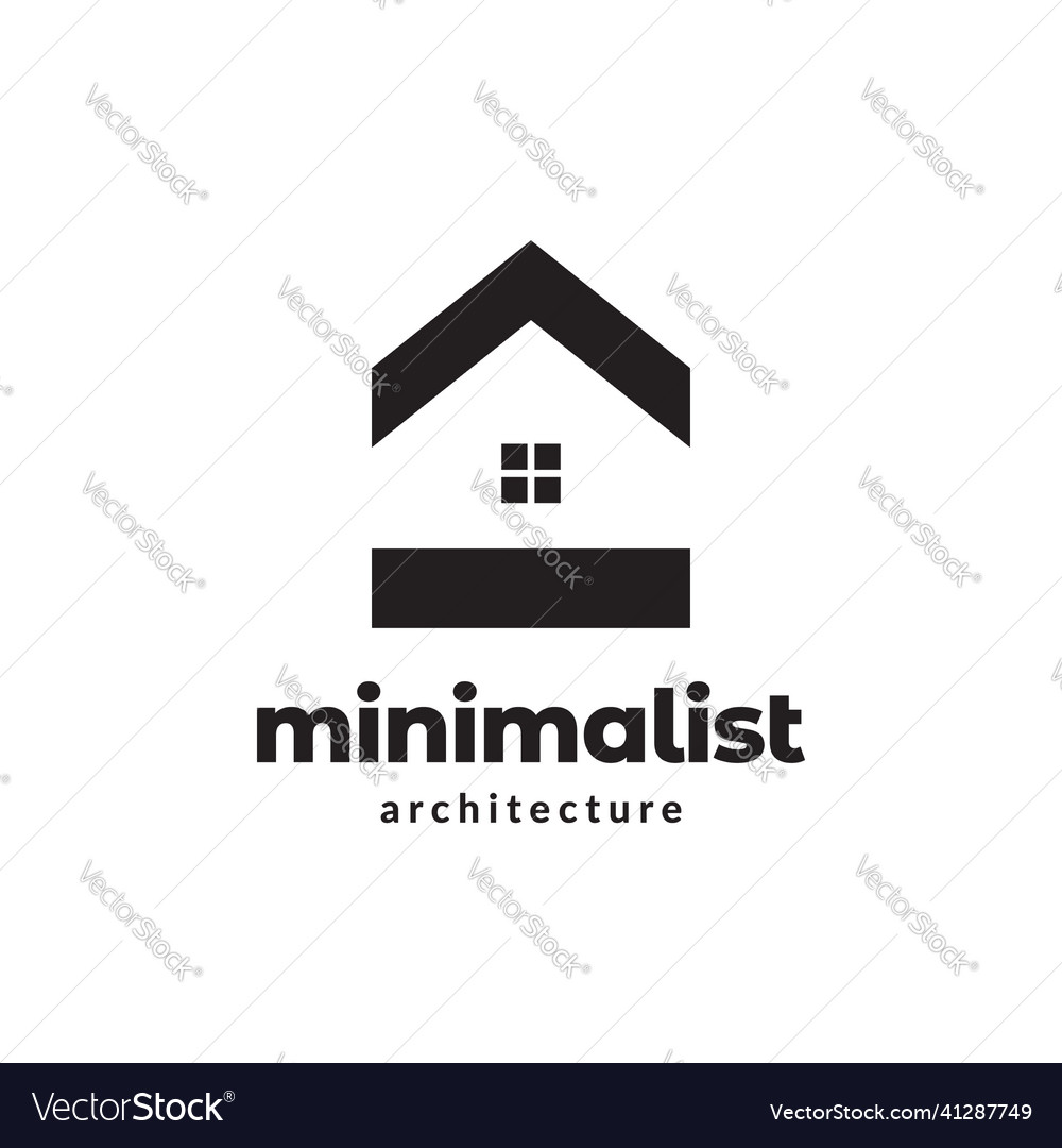 Shape rectangle with triangle home logo design