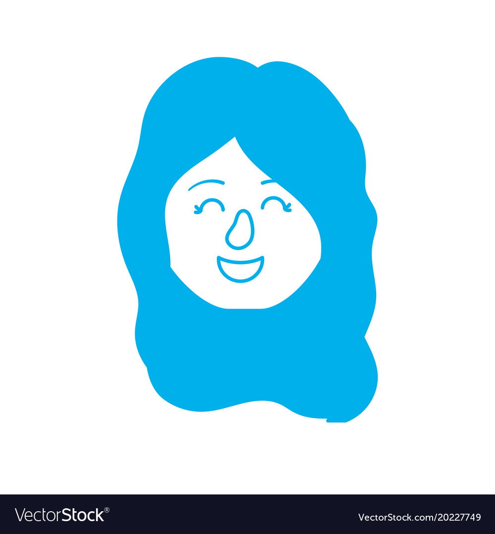 Silhouette avatar woman head with hairstyle design