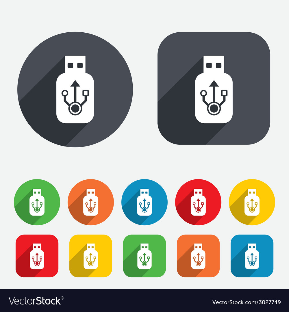 Usb Sign Icon Flash Drive Stick Symbol Royalty Free Vector 7591