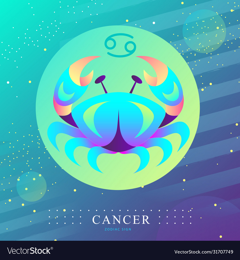 Witchcraft card with astrology cancer zodiac sign Vector Image