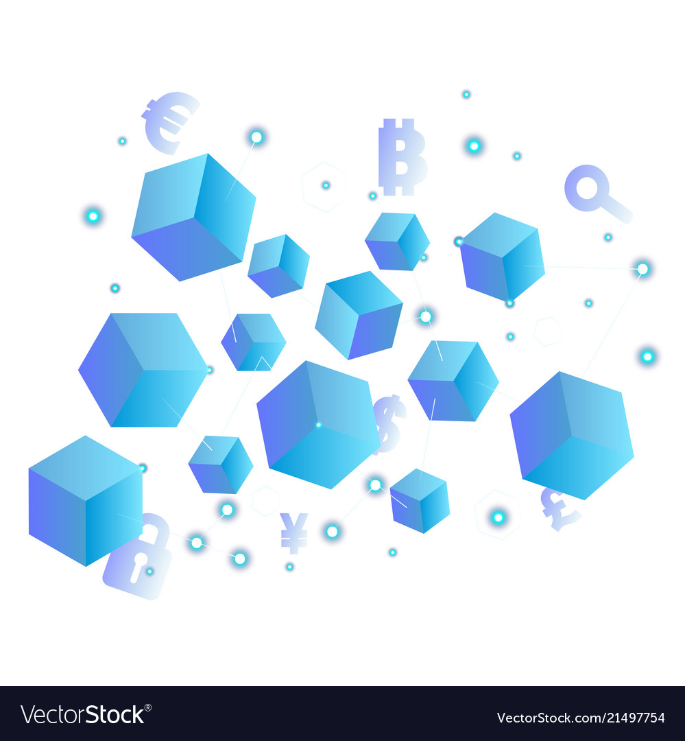 Blockchain concept isometric background