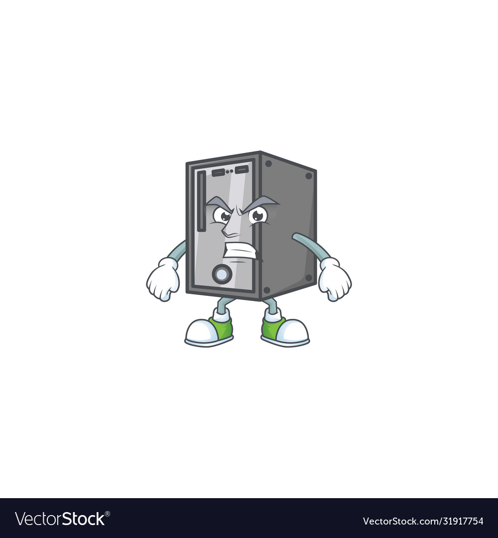 Cartoon character cpu with angry face Royalty Free Vector Cartoon character cpu with angry face Royalty Free Vector