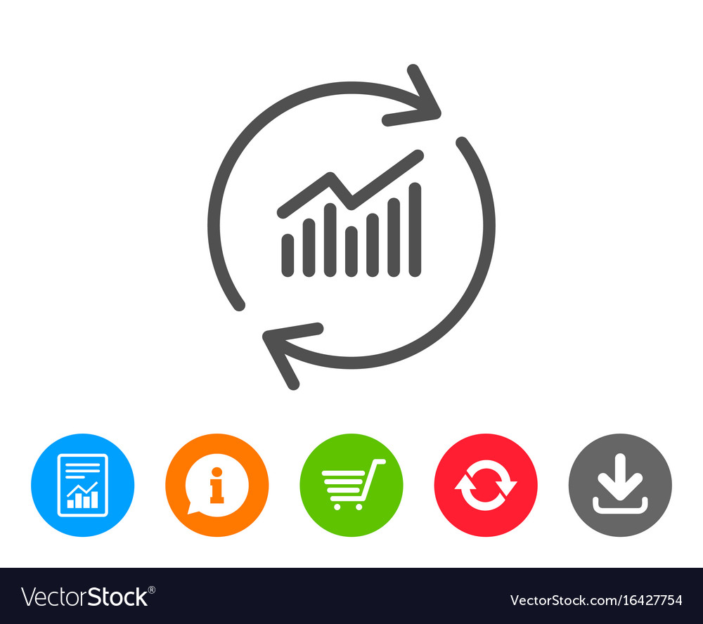 Chart line icon update report graph sign