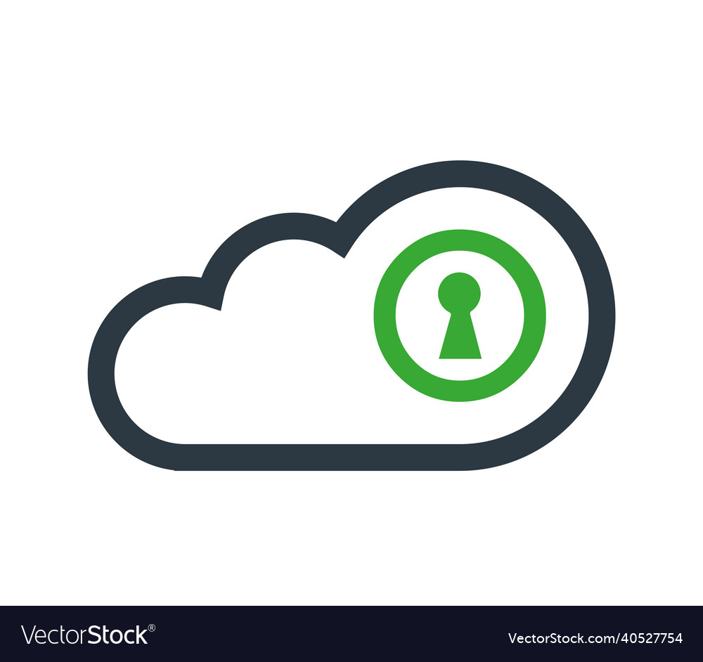 Cloud computing with security icon