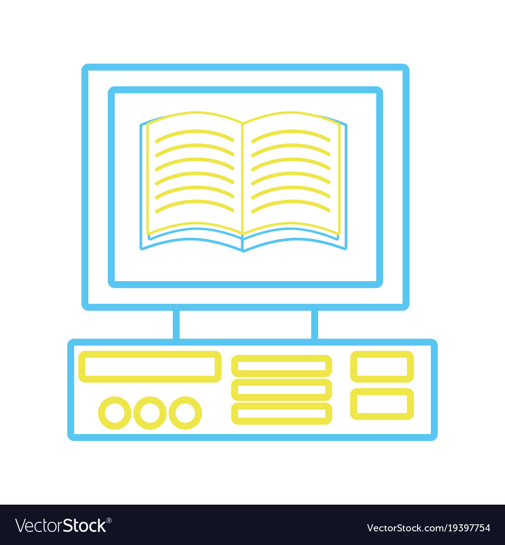 Color line book inside computer technology object