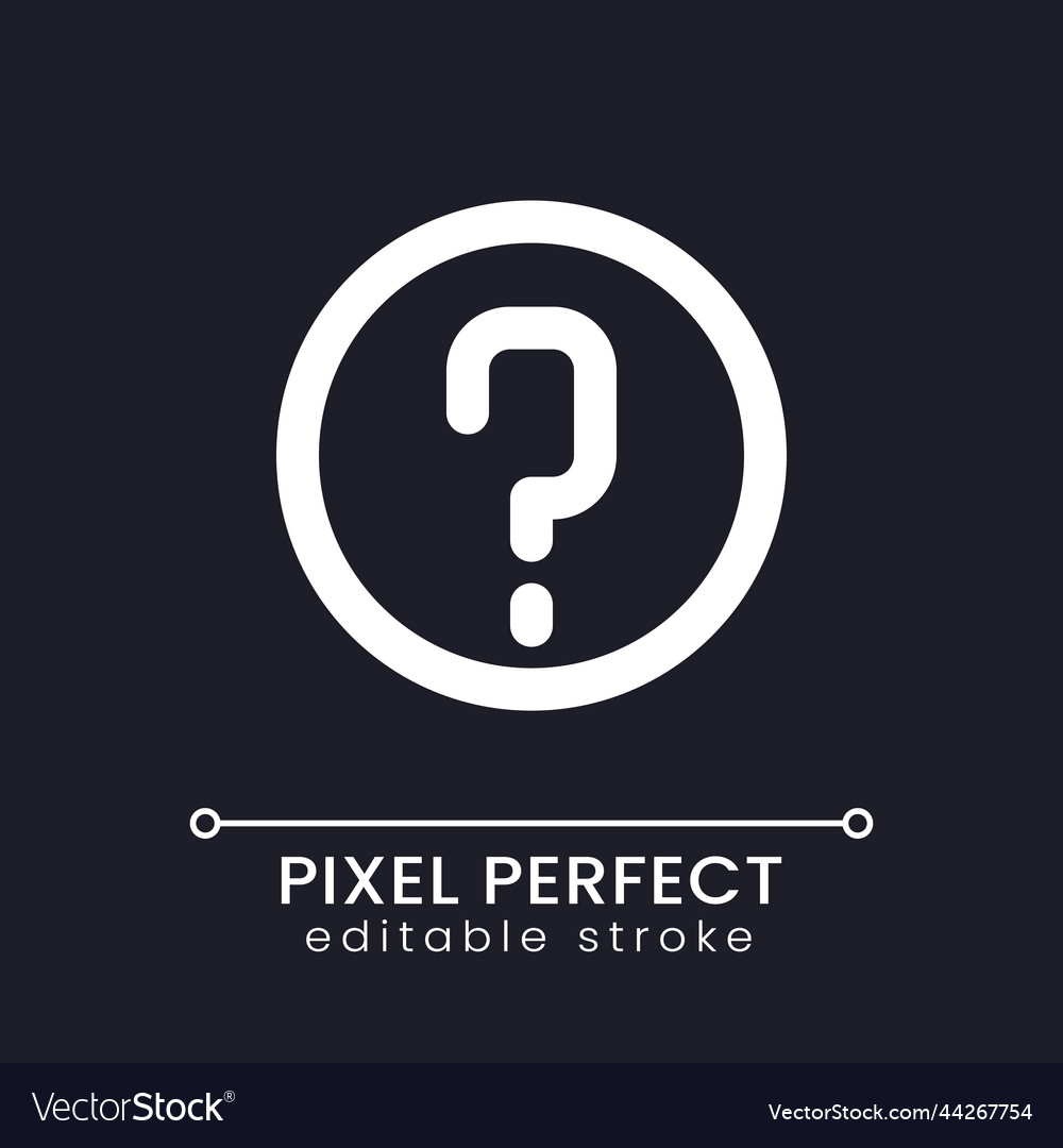 Faq pixel perfect white linear ui icon for dark vector image Faq pixel perfect white linear ui icon for dark
