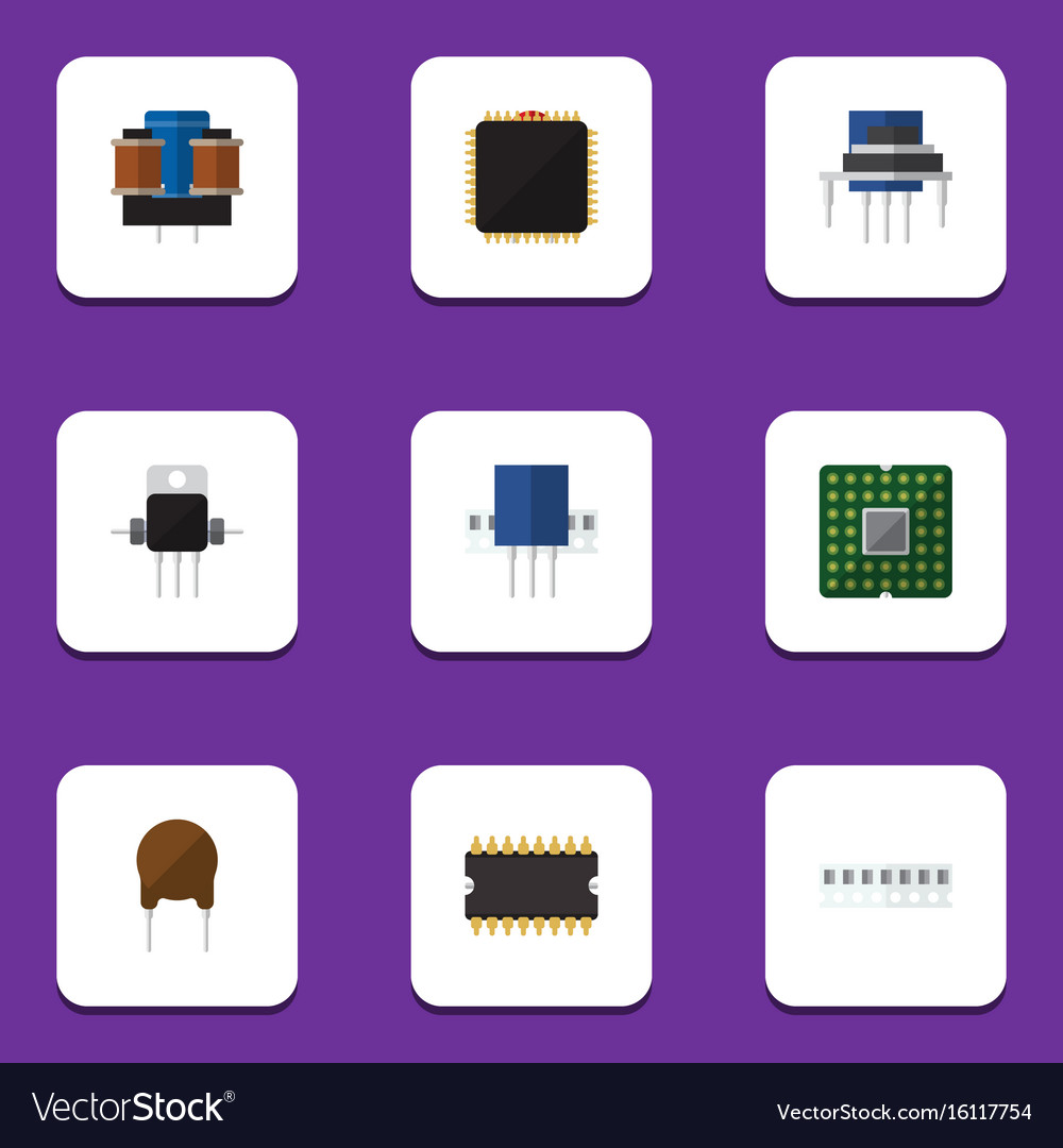 Flat icon appliance set of memory unit