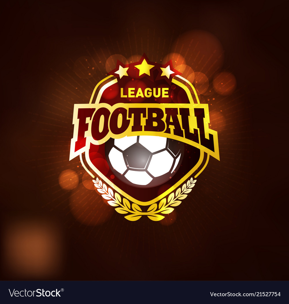 Football championship winner golden emblem Vector Image