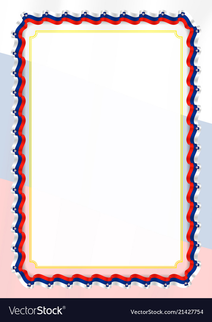 Frame and border of ribbon with slovenia flag