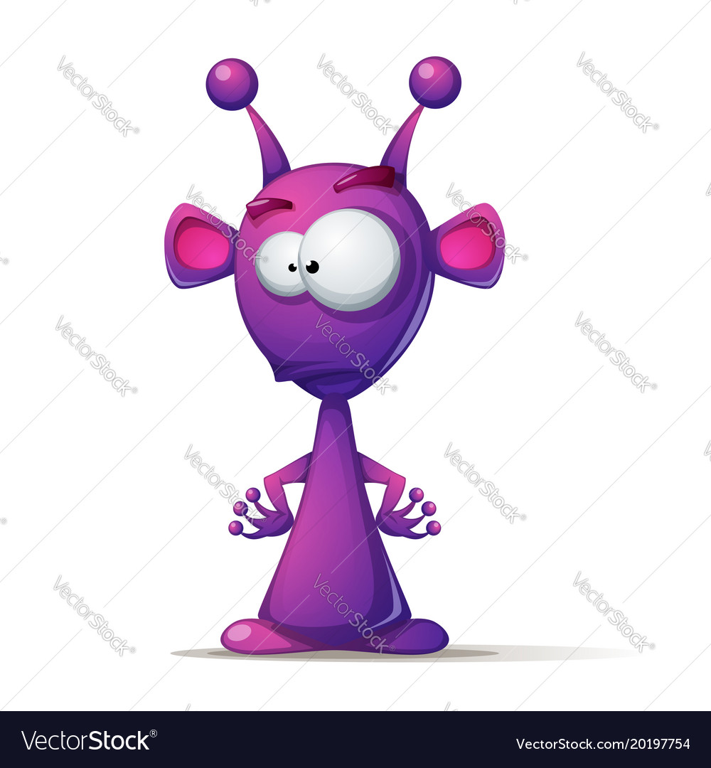 Funny cute alien with big eye and ear Royalty Free Vector Funny cute alien with big eye and ear Royalty Free Vector