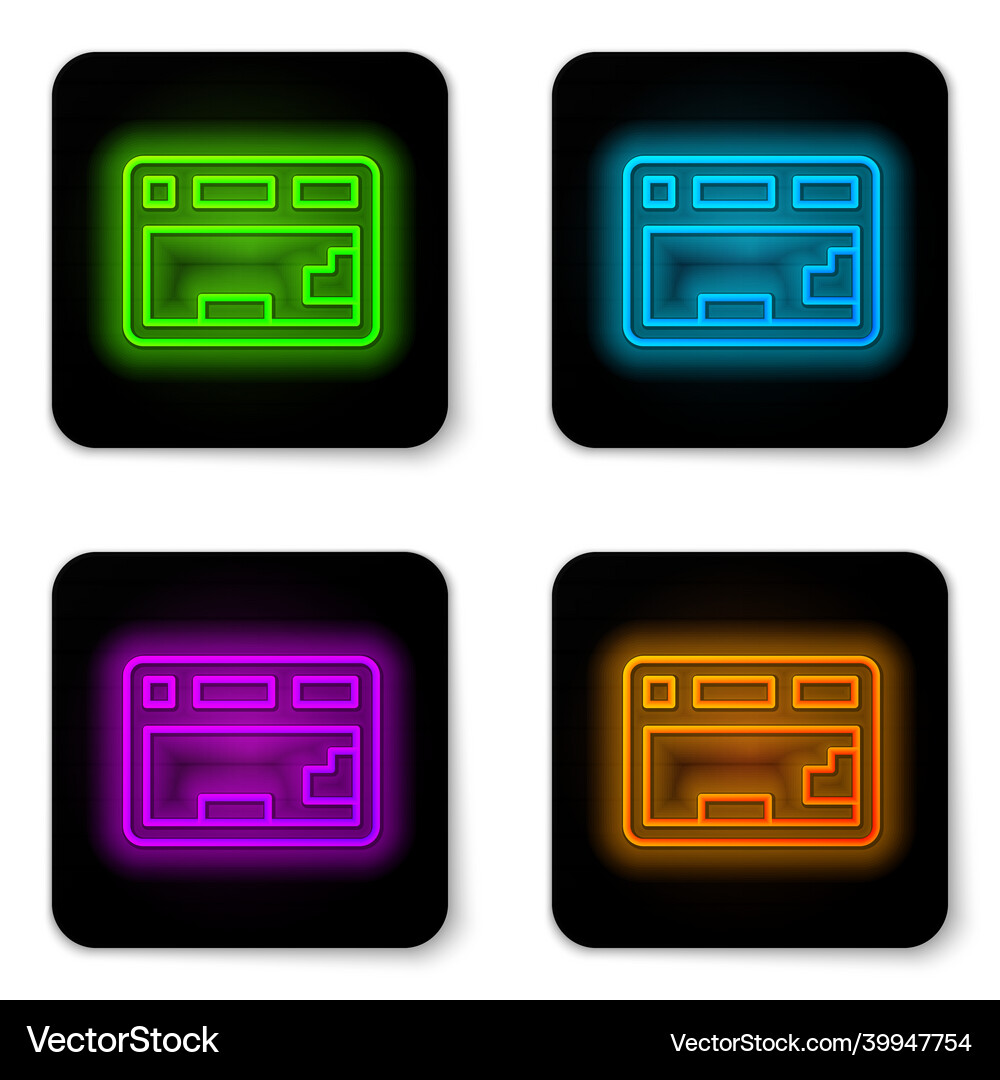 Glowing neon line computer keyboard icon isolated Vector Image