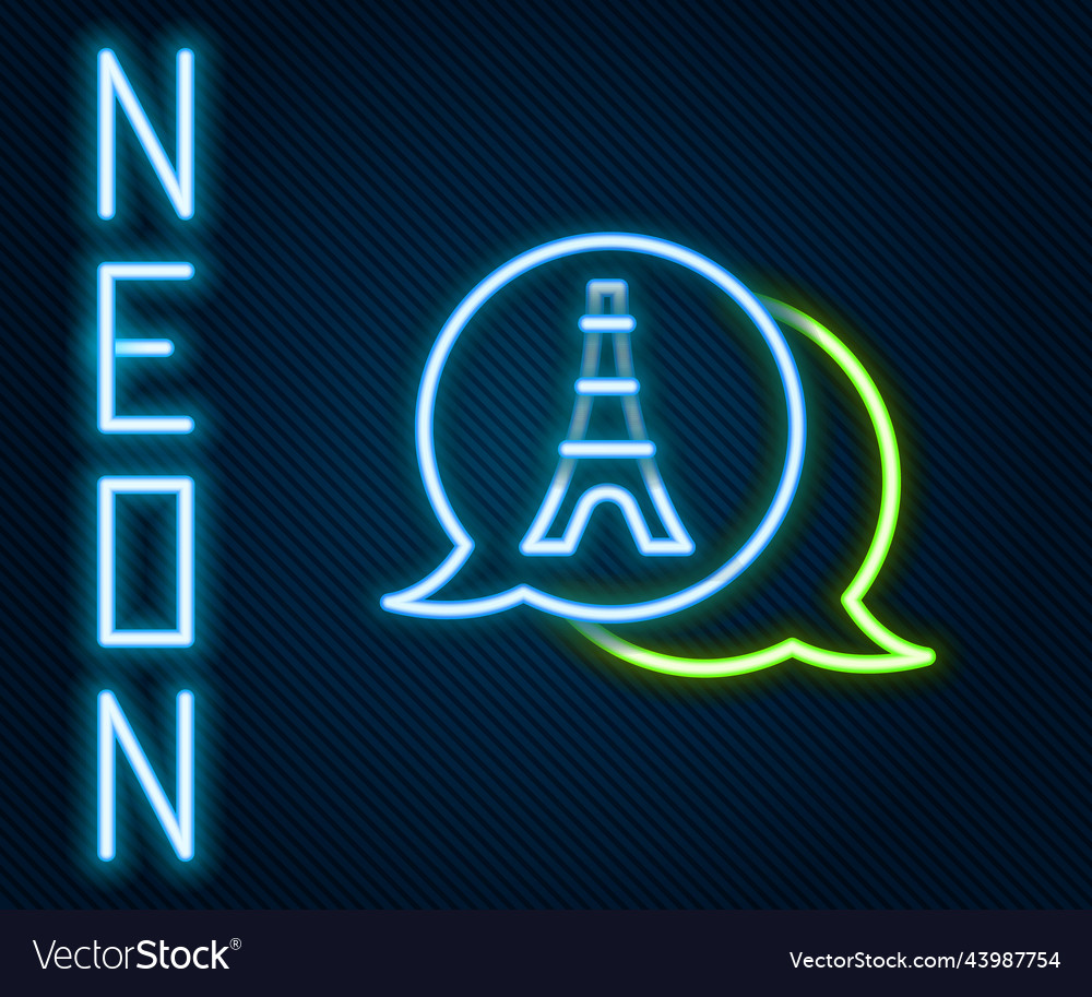 Glowing neon line eiffel tower icon isolated Vector Image Glowing neon line eiffel tower icon isolated