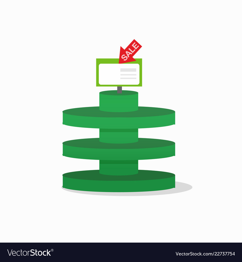 Green empty round floor display vector image Green empty round floor display