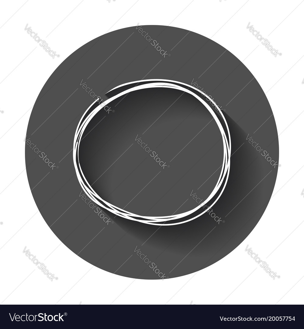 Hand drawn scribble circle element with long