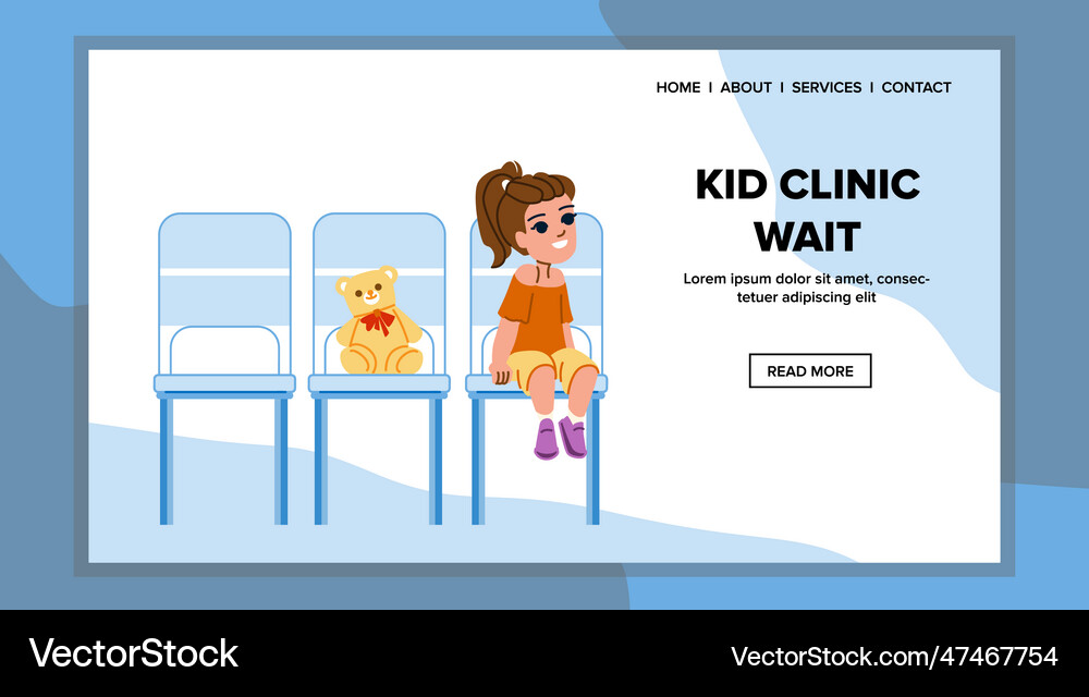 Kid clinic wait Royalty Free Vector Image - VectorStock