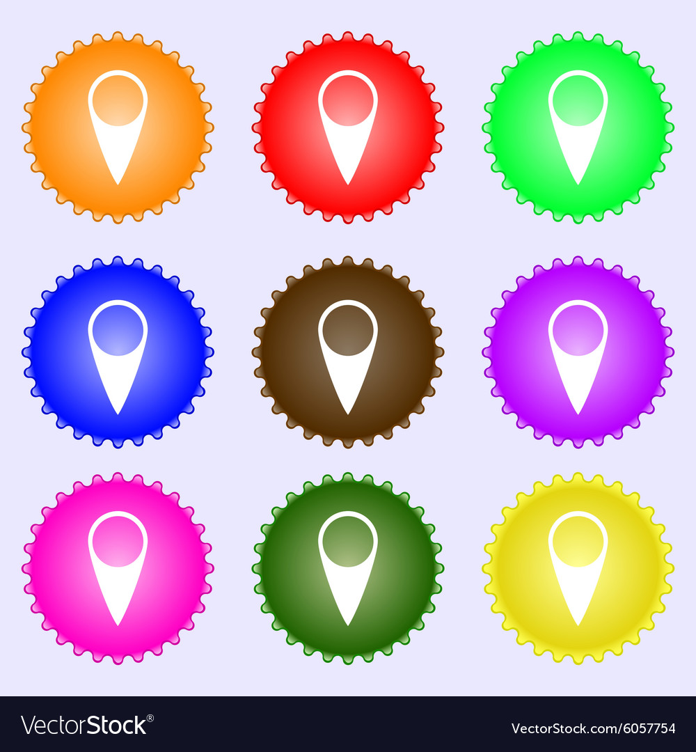 Map pointer icon gps location symbol a set of nine
