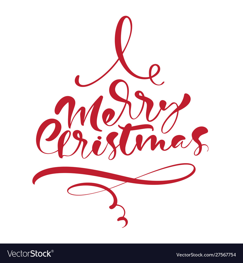 Merry christmas calligraphic handwritten Vector Image