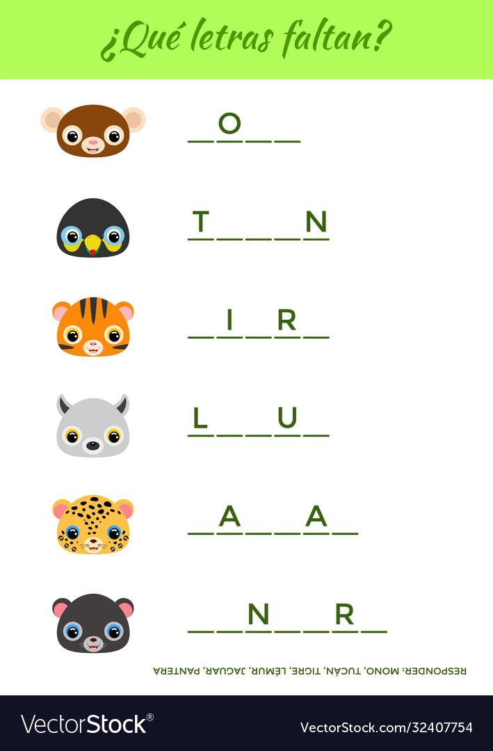 Qu letras faltan what letters are missing vector image