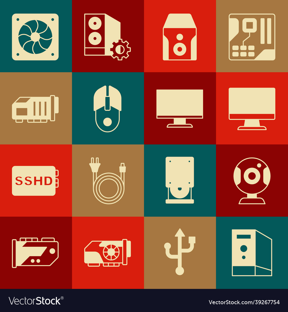 Set case of computer web camera monitor Vector Image Set case of computer web camera monitor
