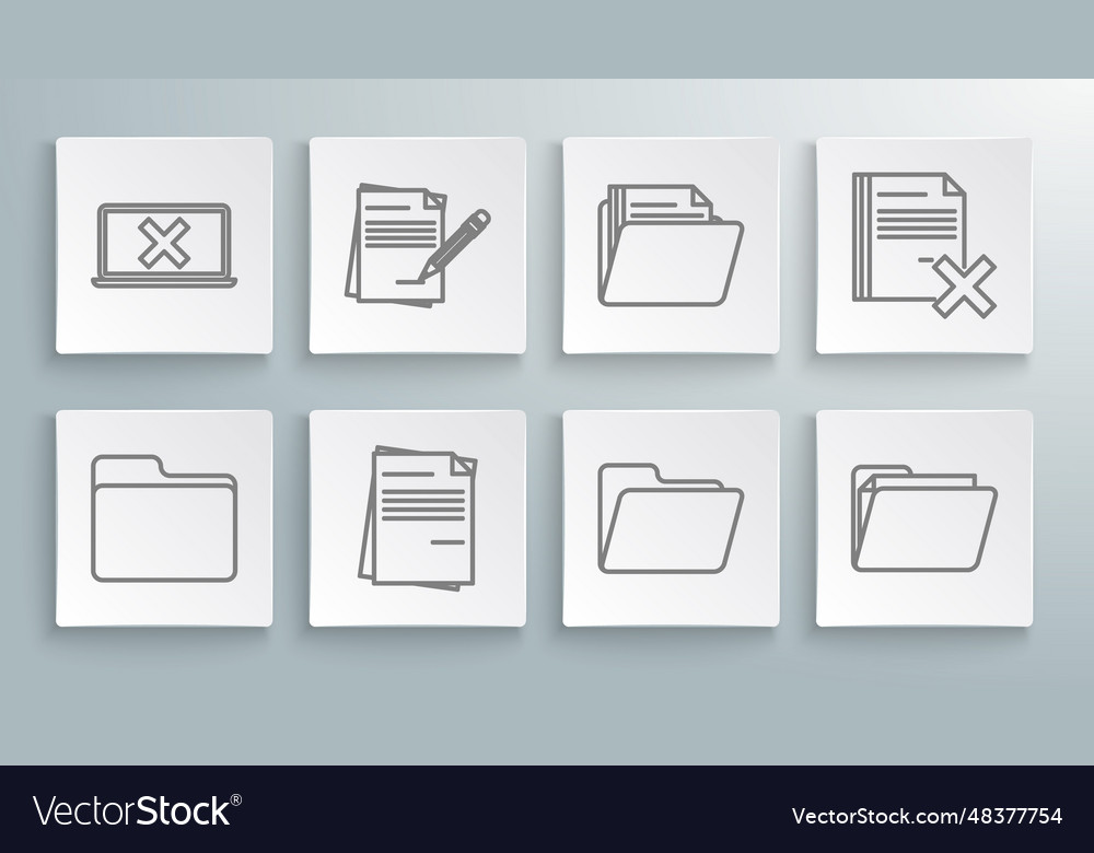 Set line document folder blank notebook