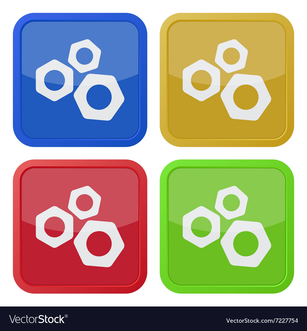 Set of four square icons with nuts