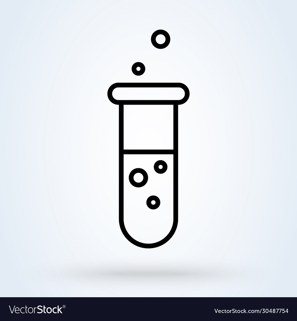 Thin line icon erlenmeyer flask isolated