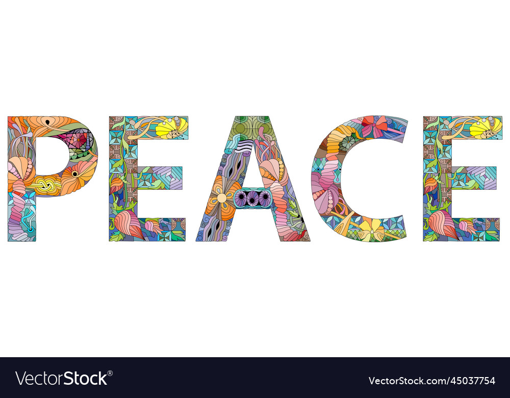 Word peace entangle object for decoration Vector Image